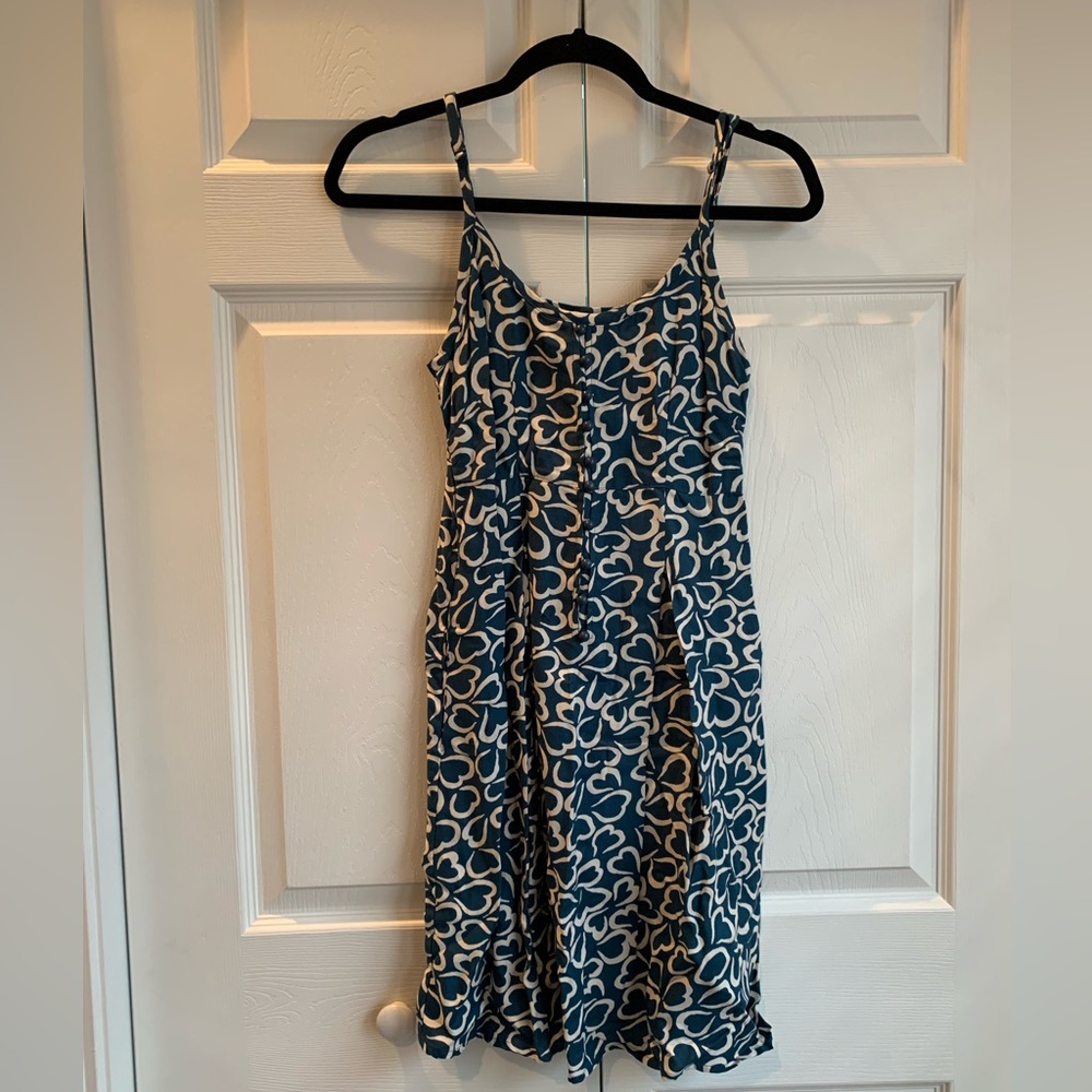 Blue mini dress, heart patterned